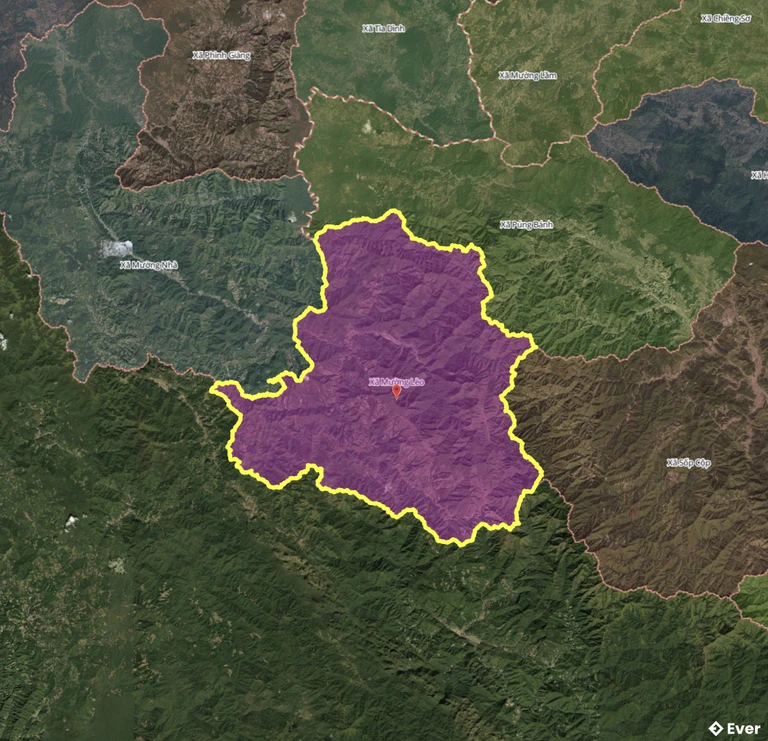 Bản đồ xã Mường Lèo, Sơn La sau sáp nhập