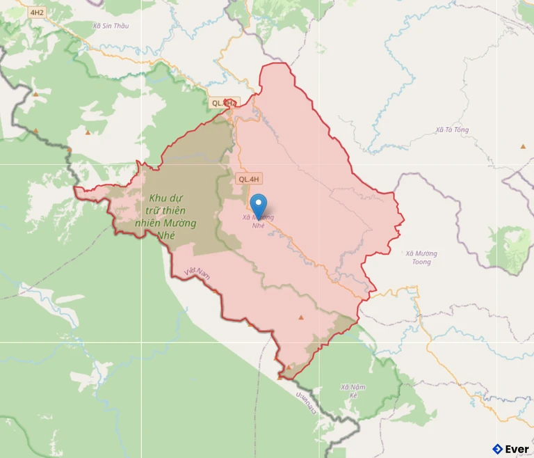 Bản đồ xã Mường Nhé, Điện Biên sau sáp nhập