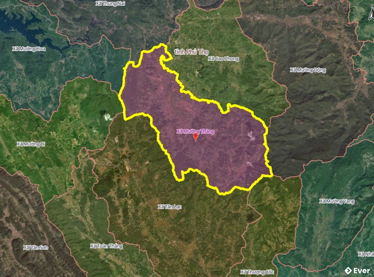 Bản đồ xã Mường Thàng, Phú Thọ sau sáp nhập