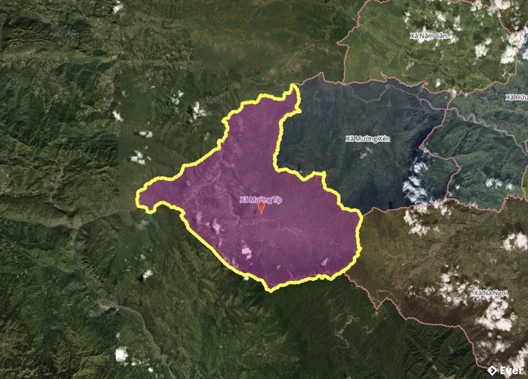 Bản đồ xã Mường Típ, Nghệ An sau sáp nhập