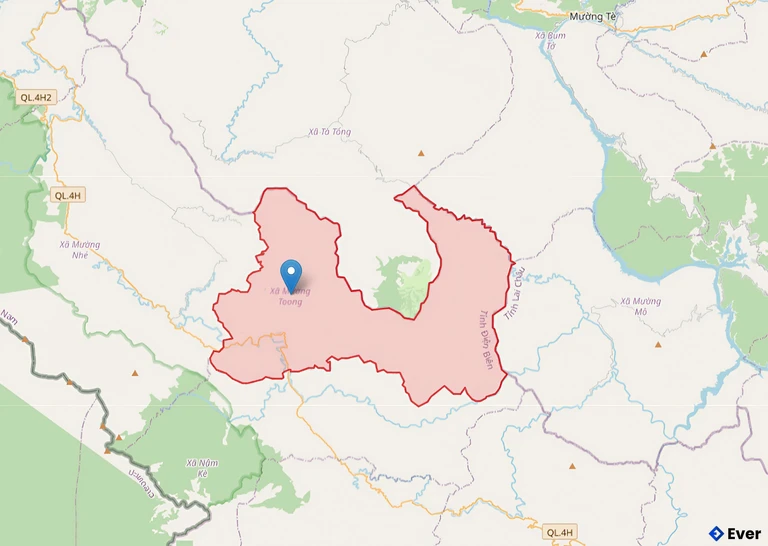 Bản đồ xã Mường Toong, Điện Biên sau sáp nhập