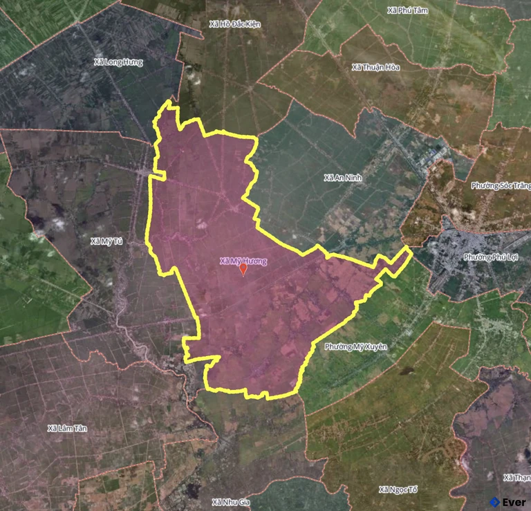 Bản đồ xã Mỹ Hương, Cần Thơ sau sáp nhập