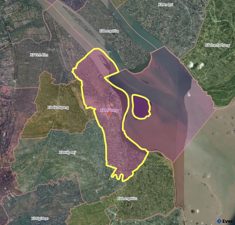 Bản đồ xã Mỹ Long, Vĩnh Long sau sáp nhập