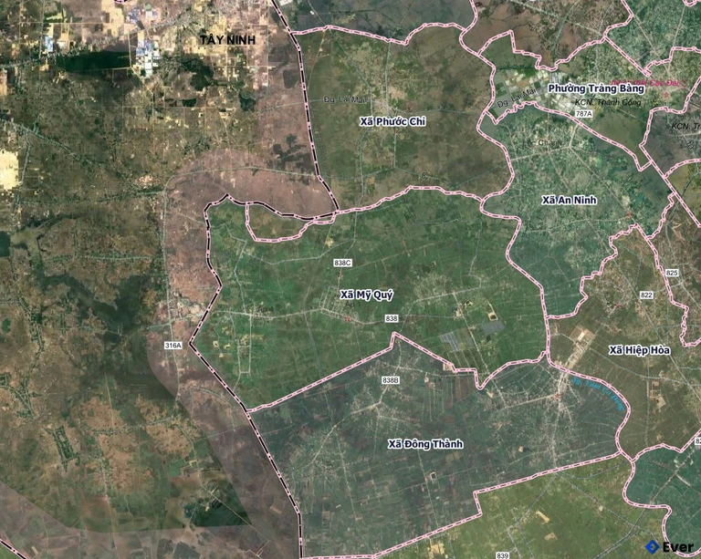 Bản đồ xã Mỹ Quý, Tây Ninh sau sáp nhập