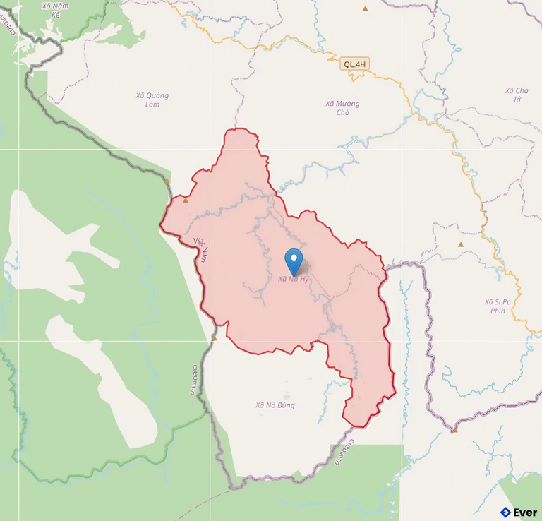 Bản đồ xã Nà Hỳ, Điện Biên sau sáp nhập