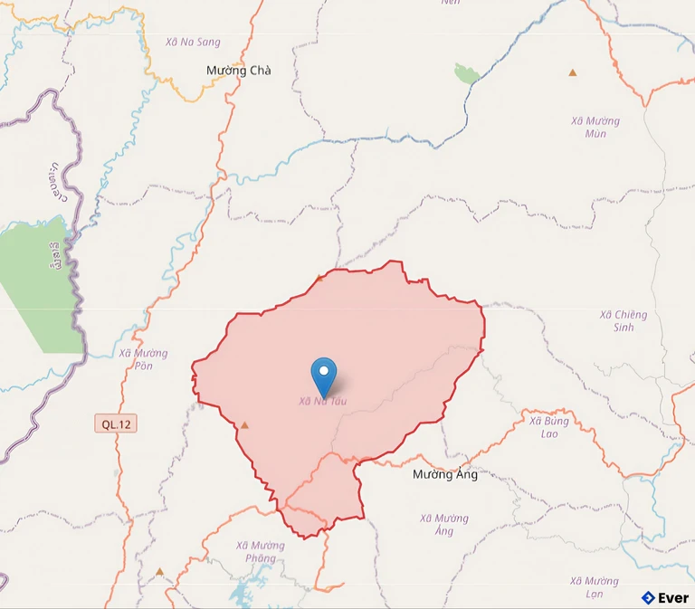 Bản đồ xã Nà Tấu, Điện Biên sau sáp nhập