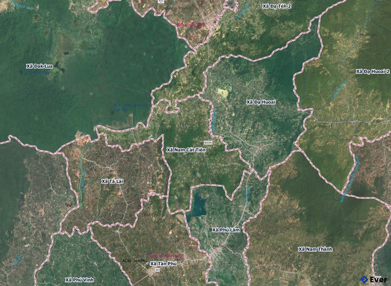 Bản đồ xã Nam Cát Tiên, Đồng Nai sau sáp nhập