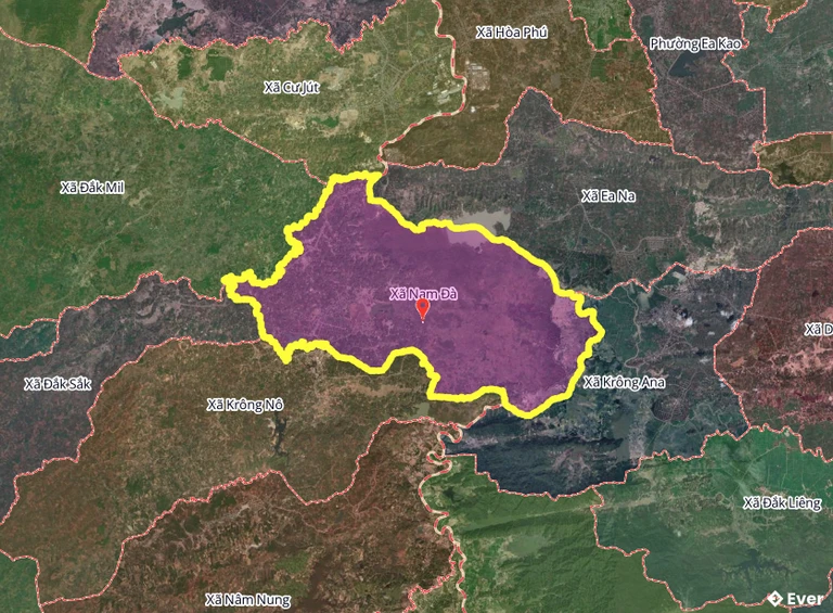 Bản đồ xã Nam Đà, Lâm Đồng sau sáp nhập