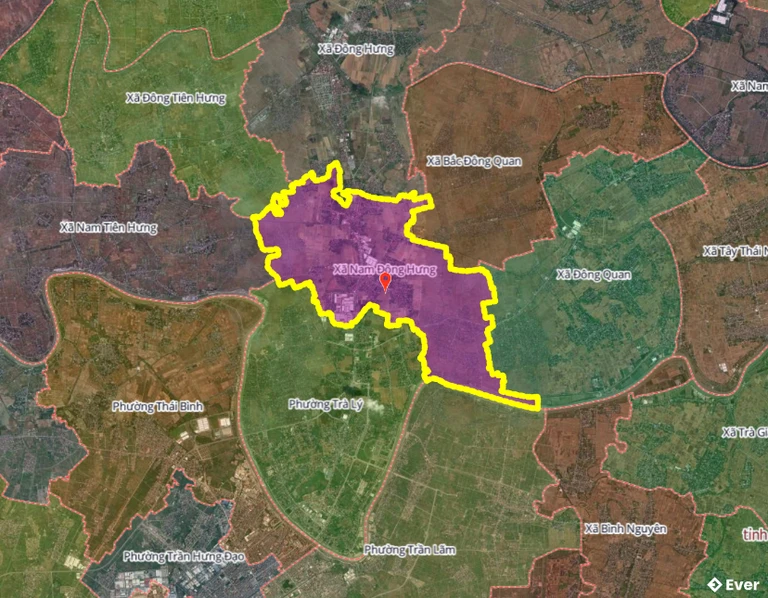 Bản đồ xã Nam Đông Hưng, Hưng Yên sau sáp nhập
