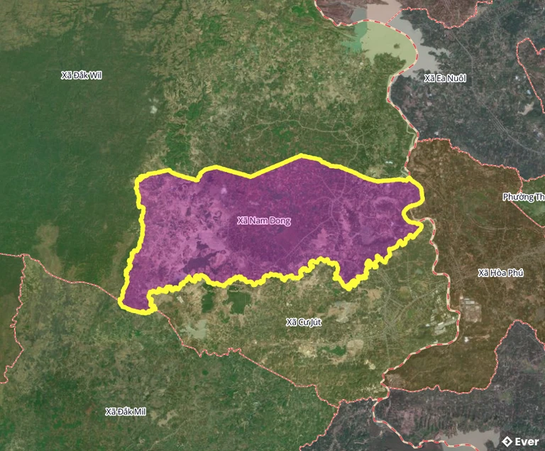 Bản đồ xã Nam Dong, Lâm Đồng sau sáp nhập