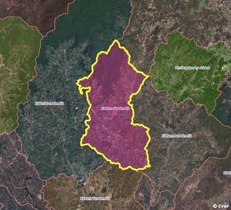 Bản đồ xã Nam Hà Lâm Hà, Lâm Đồng sau sáp nhập