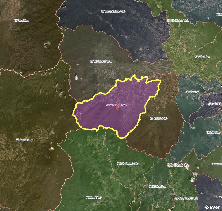 Bản đồ xã Nam Khánh Vĩnh, Khánh Hòa sau sáp nhập