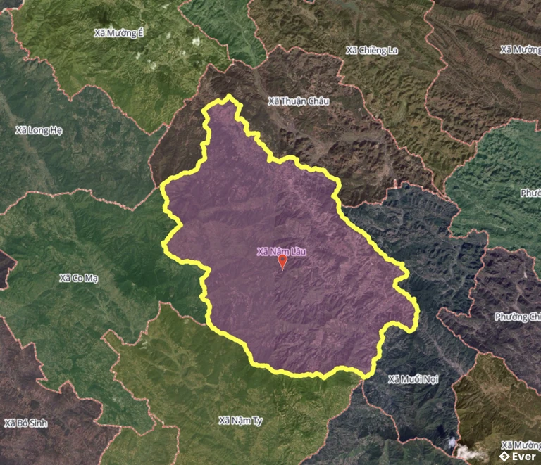 Bản đồ xã Nậm Lầu, Sơn La sau sáp nhập