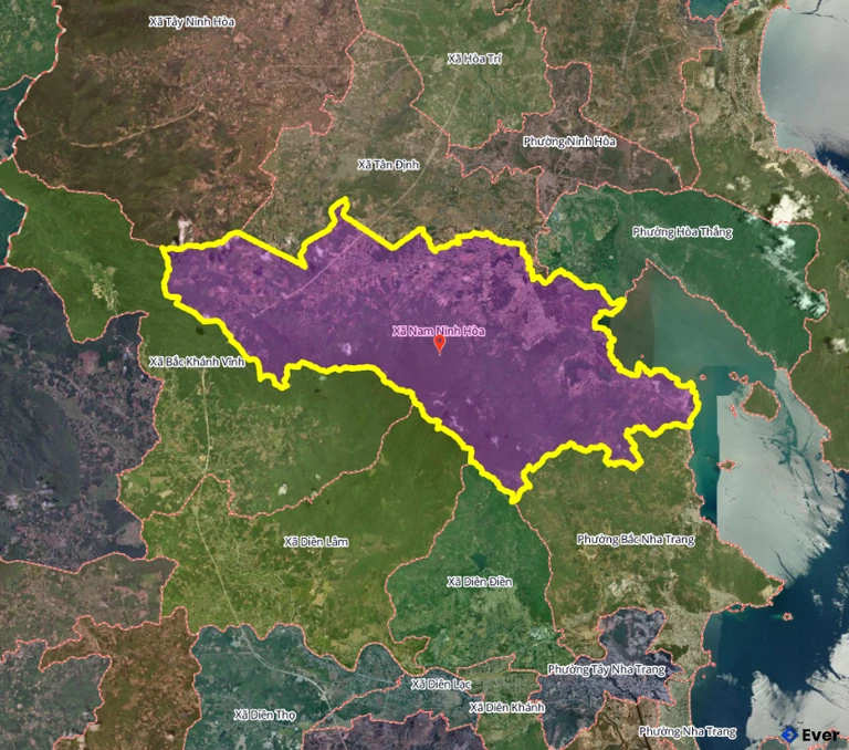 Bản đồ xã Nam Ninh Hòa sau sáp nhập