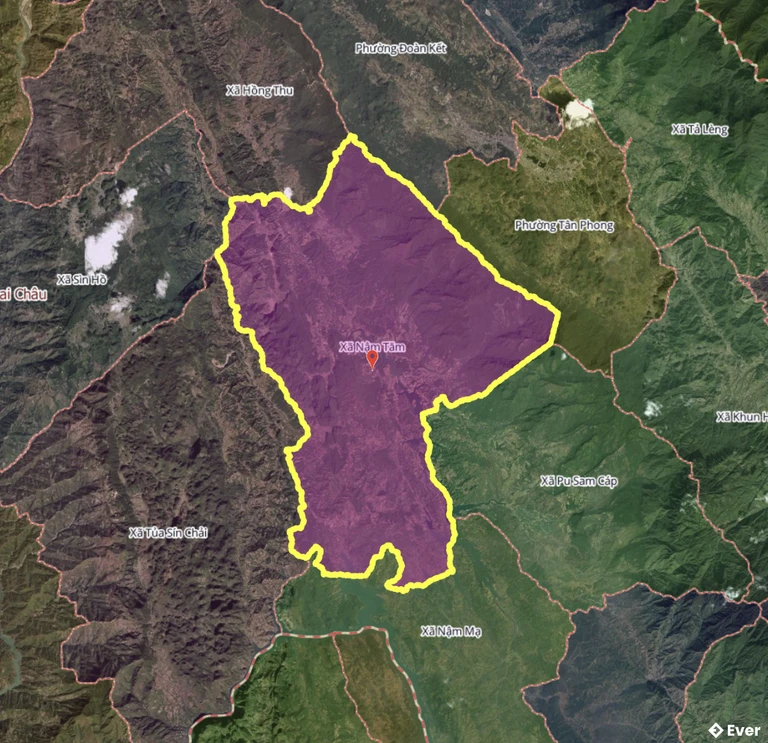 Bản đồ xã Nậm Tăm sau sáp nhập