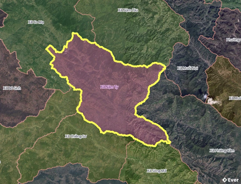 Bản đồ xã Nậm Ty, Sơn La sau sáp nhập