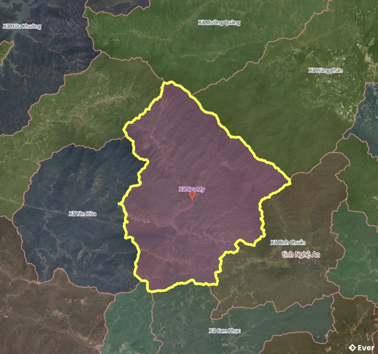 Bản đồ xã Nga My, Nghệ An sau sáp nhập