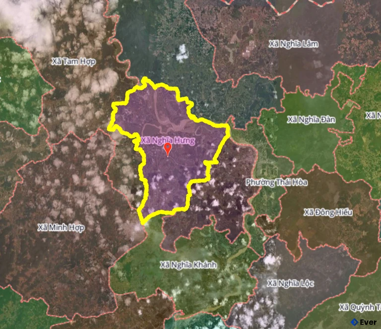 Bản đồ xã Nghĩa Hưng sau sáp nhập