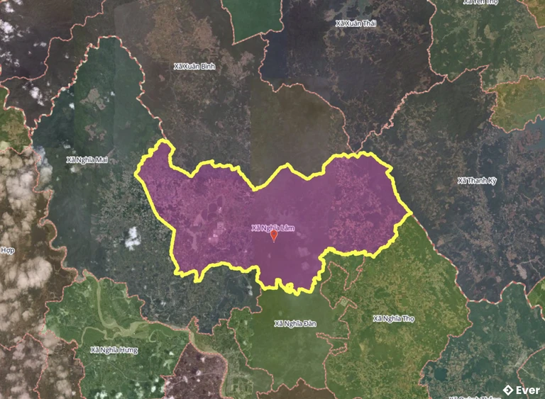 Bản đồ xã Nghĩa Lâm, Nghệ An sau sáp nhập