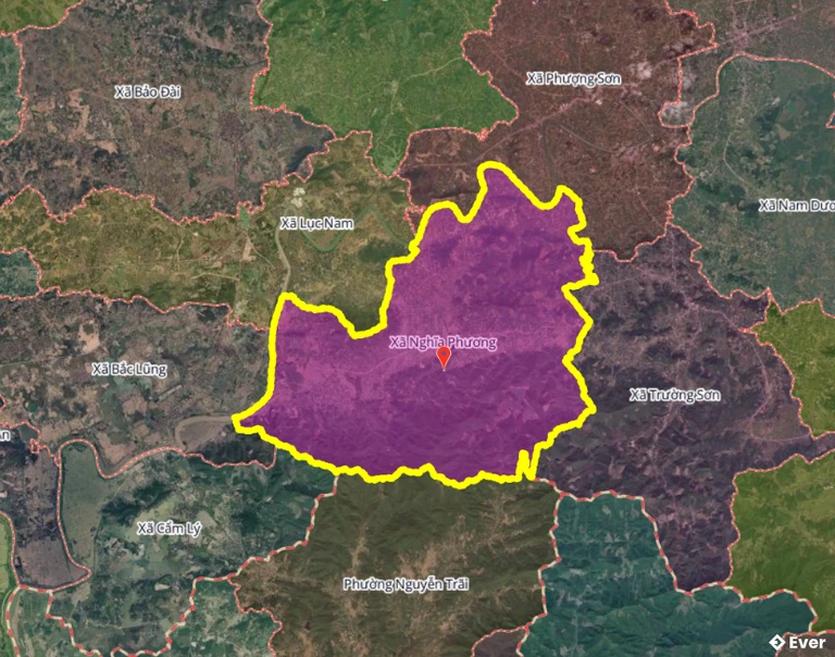 Bản đồ xã Nghĩa Phương, Bắc Ninh sau sáp nhập