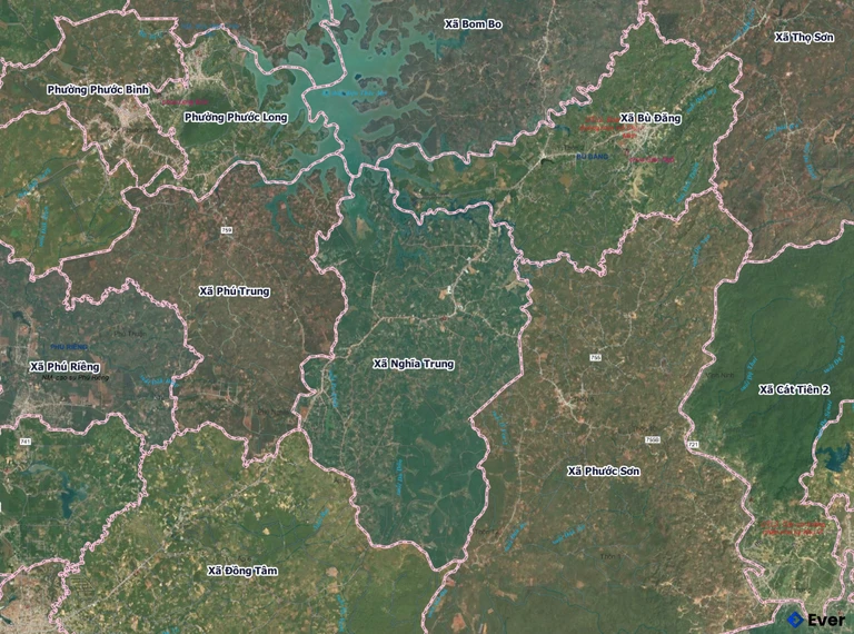 Bản đồ xã Nghĩa Trung, Đồng Nai sau sáp nhập