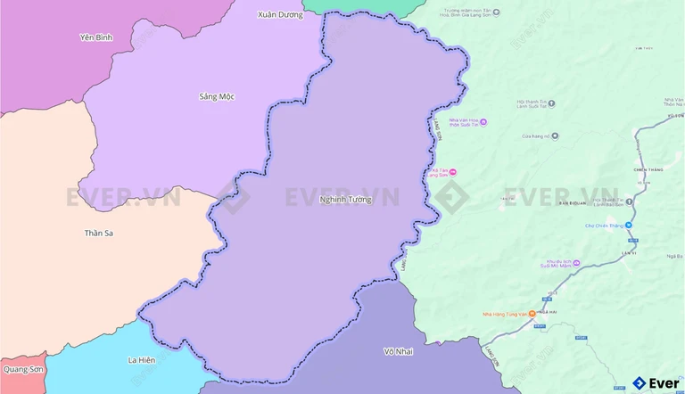 Bản đồ xã Nghinh Tường sau sáp nhập