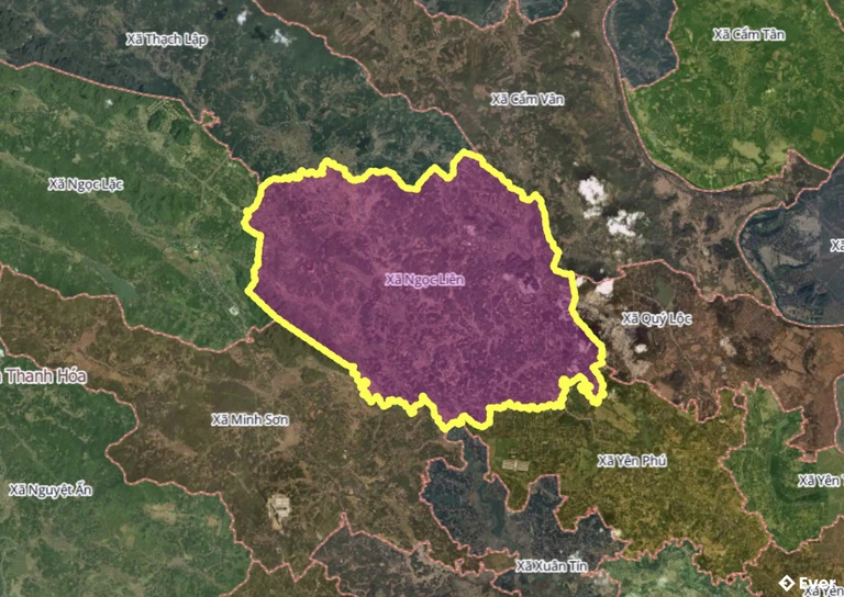 Bản đồ xã Ngọc Liên, Thanh Hóa sau sáp nhập