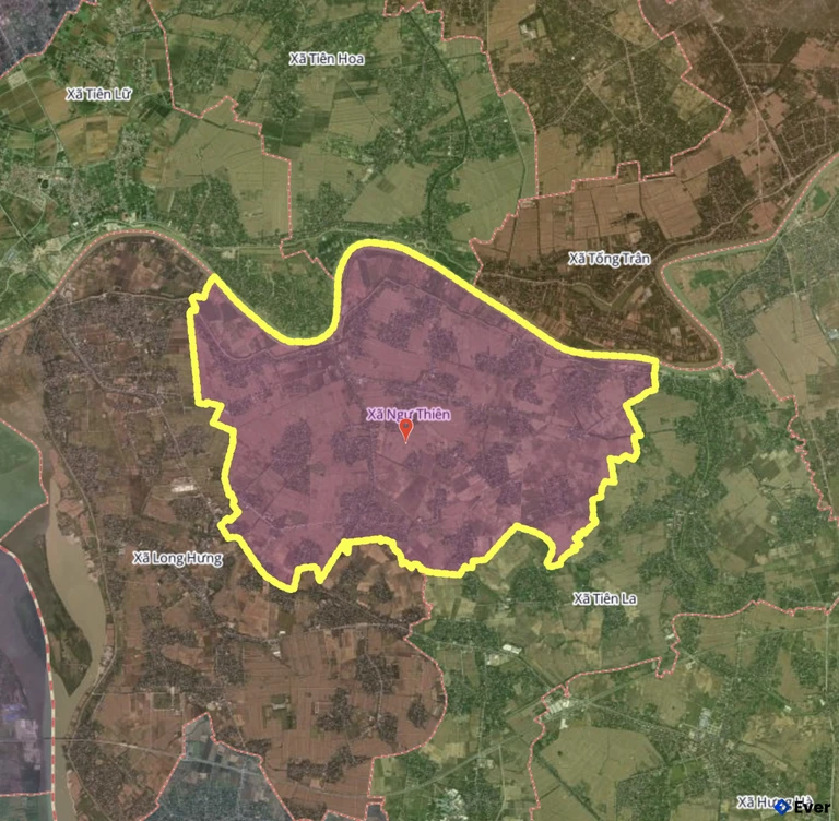 Bản đồ xã Ngự Thiên, Hưng Yên sau sáp nhập