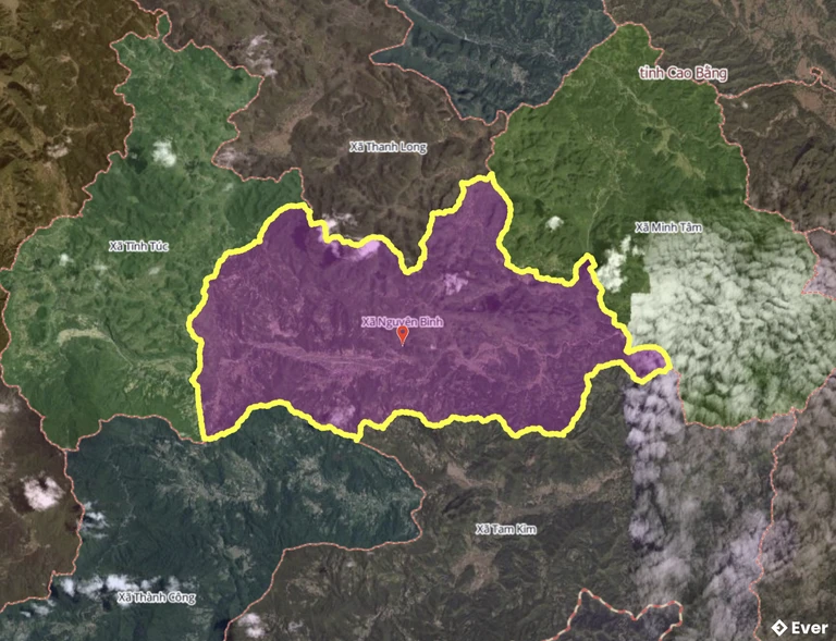 Bản đồ xã Nguyên Bình, Cao Bằng sau sáp nhập