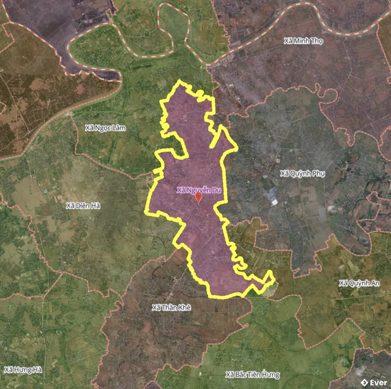 Bản đồ xã Nguyễn Du, Hưng Yên sau sáp nhập