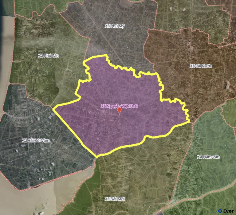 Bản đồ xã Nguyễn Việt Khái, Cà Mau sau sáp nhập