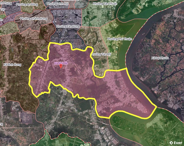 Bản đồ xã Nhà Bè, thành phố Hồ Chí Minh sau sáp nhập