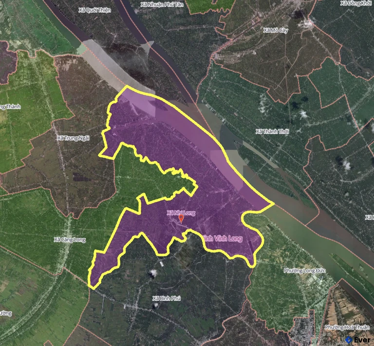 Bản đồ xã Nhị Long, Vĩnh Long sau sáp nhập