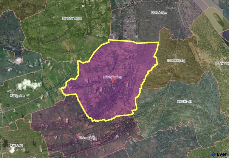 Bản đồ xã Nhị Trường, Vĩnh Long sau sáp nhập