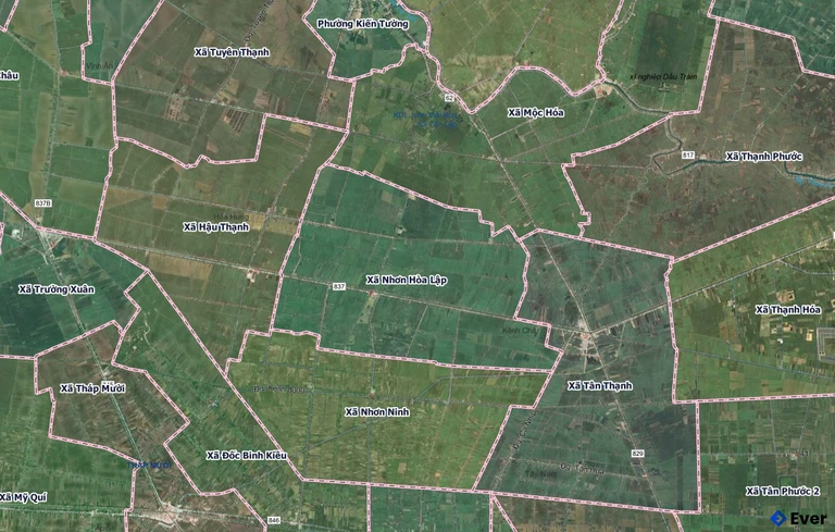 Bản đồ xã Nhơn Hòa Lập, Tây Ninh sau sáp nhập