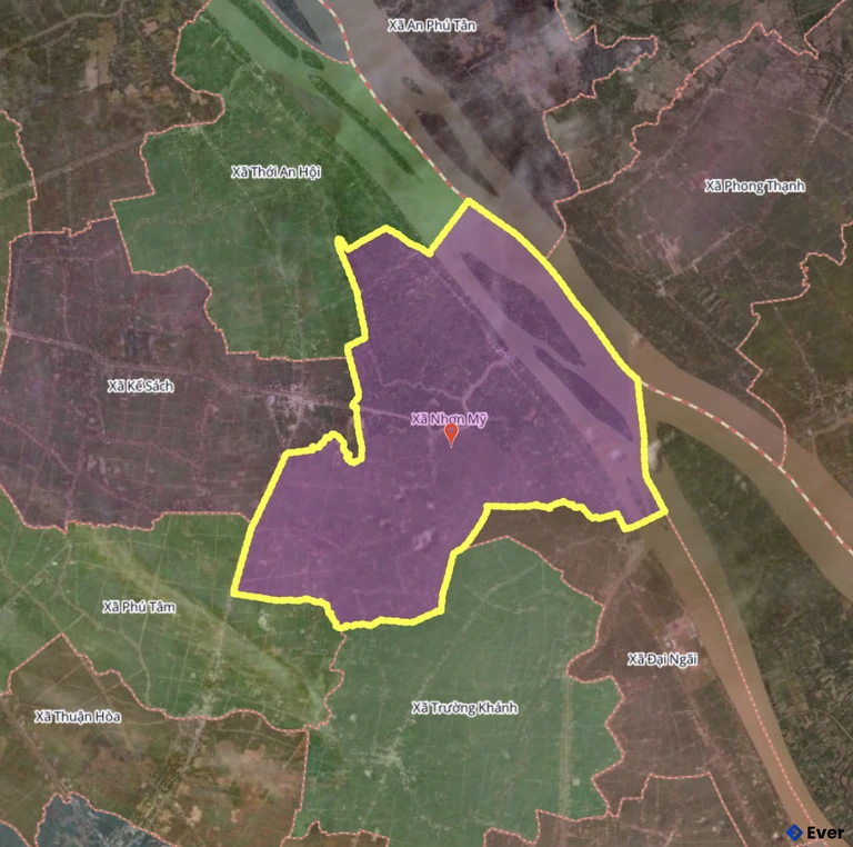 Bản đồ xã Nhơn Mỹ, Cần Thơ sau sáp nhập