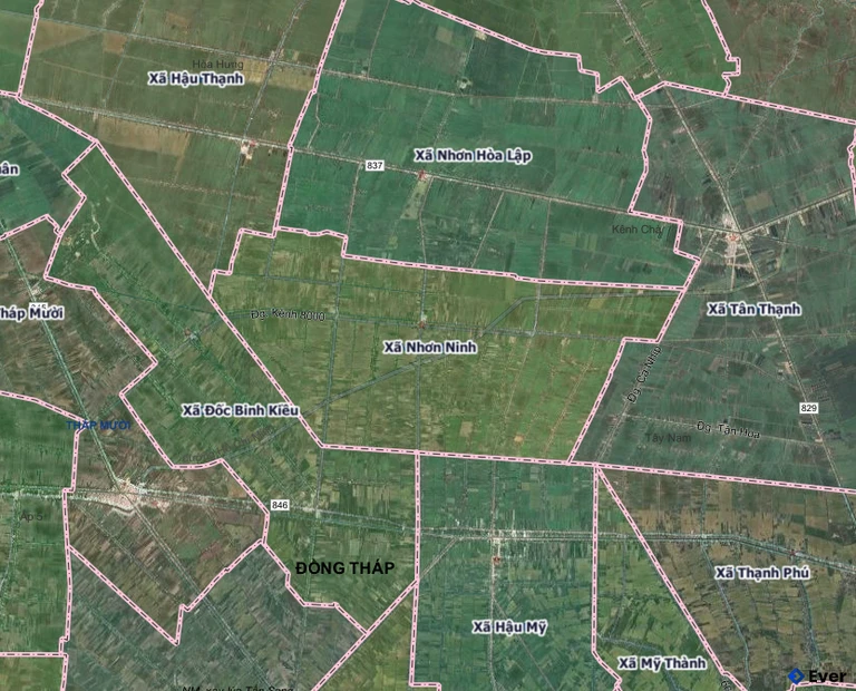 Bản đồ xã Nhơn Ninh, Tây Ninh sau sáp nhập