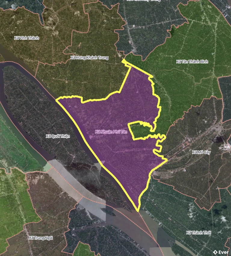 Bản đồ xã Nhuận Phú Tân, Vĩnh Long sau sáp nhập