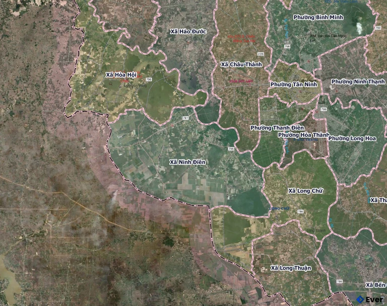Bản đồ xã Ninh Điền, Tây Ninh sau sáp nhập