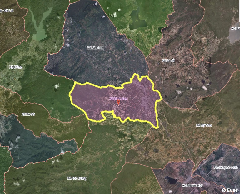 Bản đồ xã Ninh Sơn sau sáp nhập