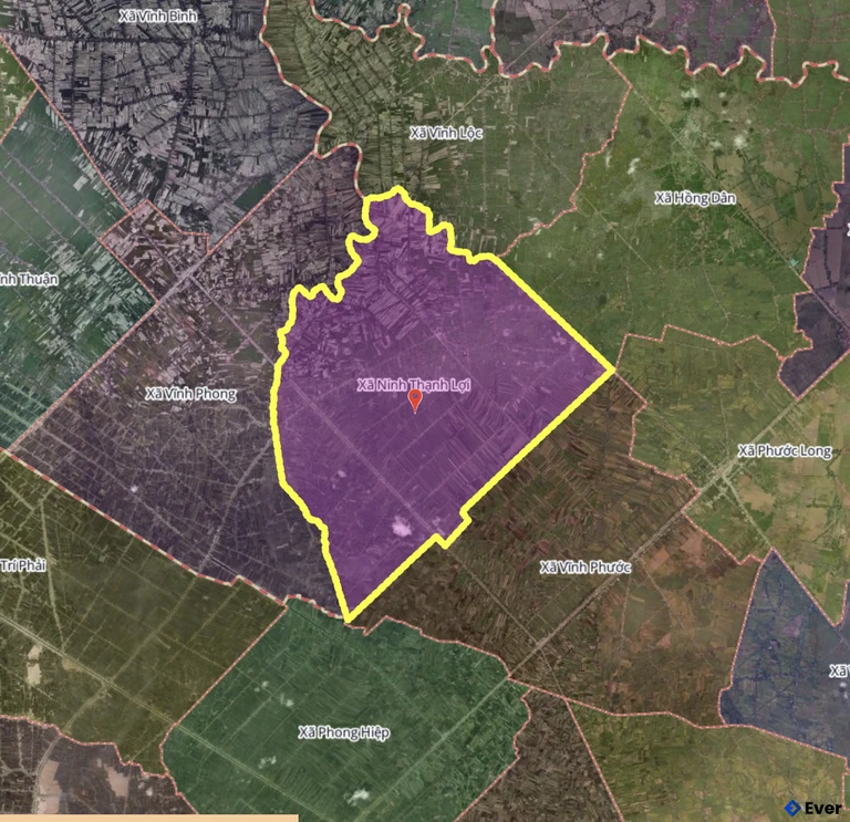 Bản đồ xã Ninh Thạnh Lợi, Cà Mau sau sáp nhập