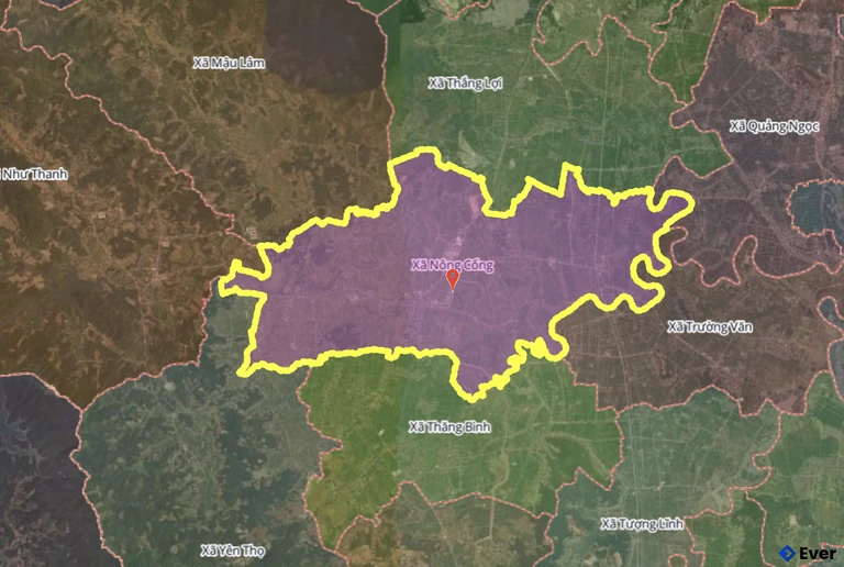 Bản đồ xã Nông Cống, Thanh Hóa sau sáp nhập