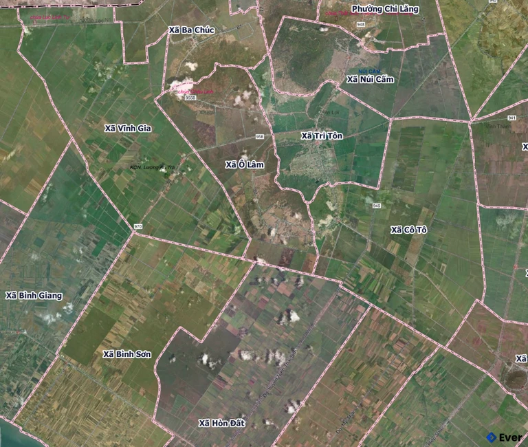 Bản đồ xã Ô Lâm sau sáp nhập