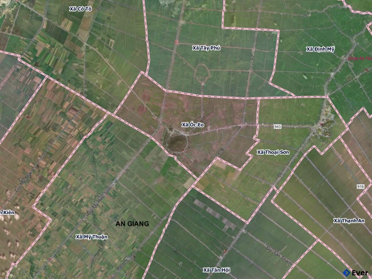 Bản đồ xã Óc Eo sau sáp nhập