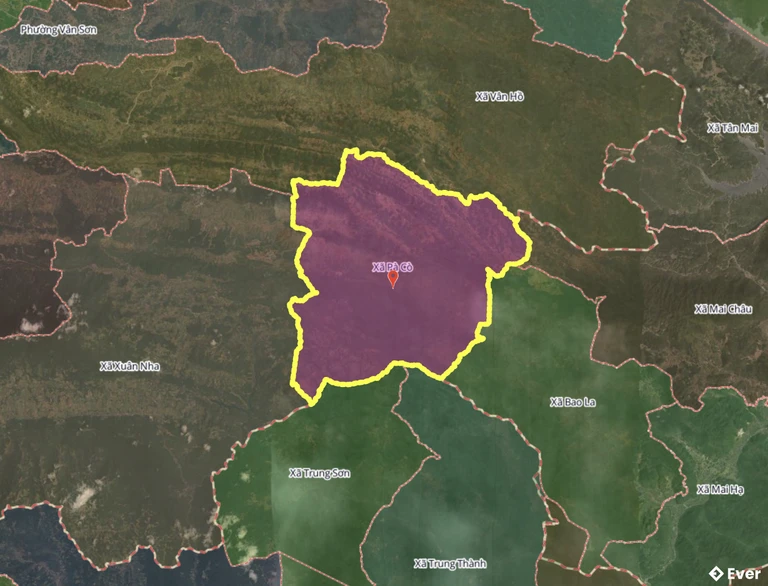 Bản đồ xã Pà Cò, Phú Thọ sau sáp nhập