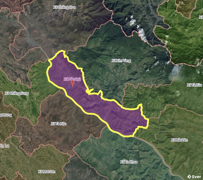 Bản đồ xã Pắc Ngà, Sơn La sau sáp nhập