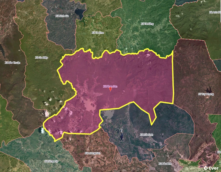 Bản đồ xã Phan Sơn, Lâm Đồng sau sáp nhập