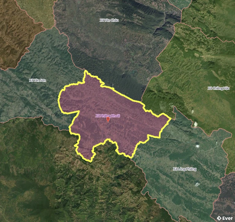 Bản đồ xã Phiêng Khoài, Sơn La sau sáp nhập