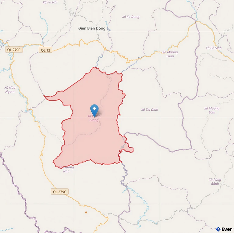Bản đồ xã Phình Giàng, Điện Biên sau sáp nhập