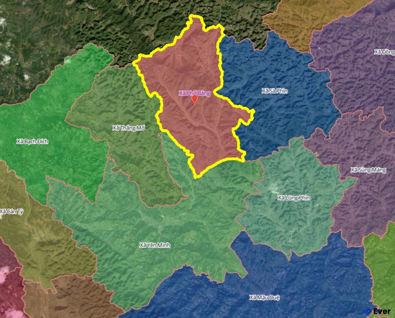 Bản đồ xã Phố Bảng, Tuyên Quang sau sáp nhập